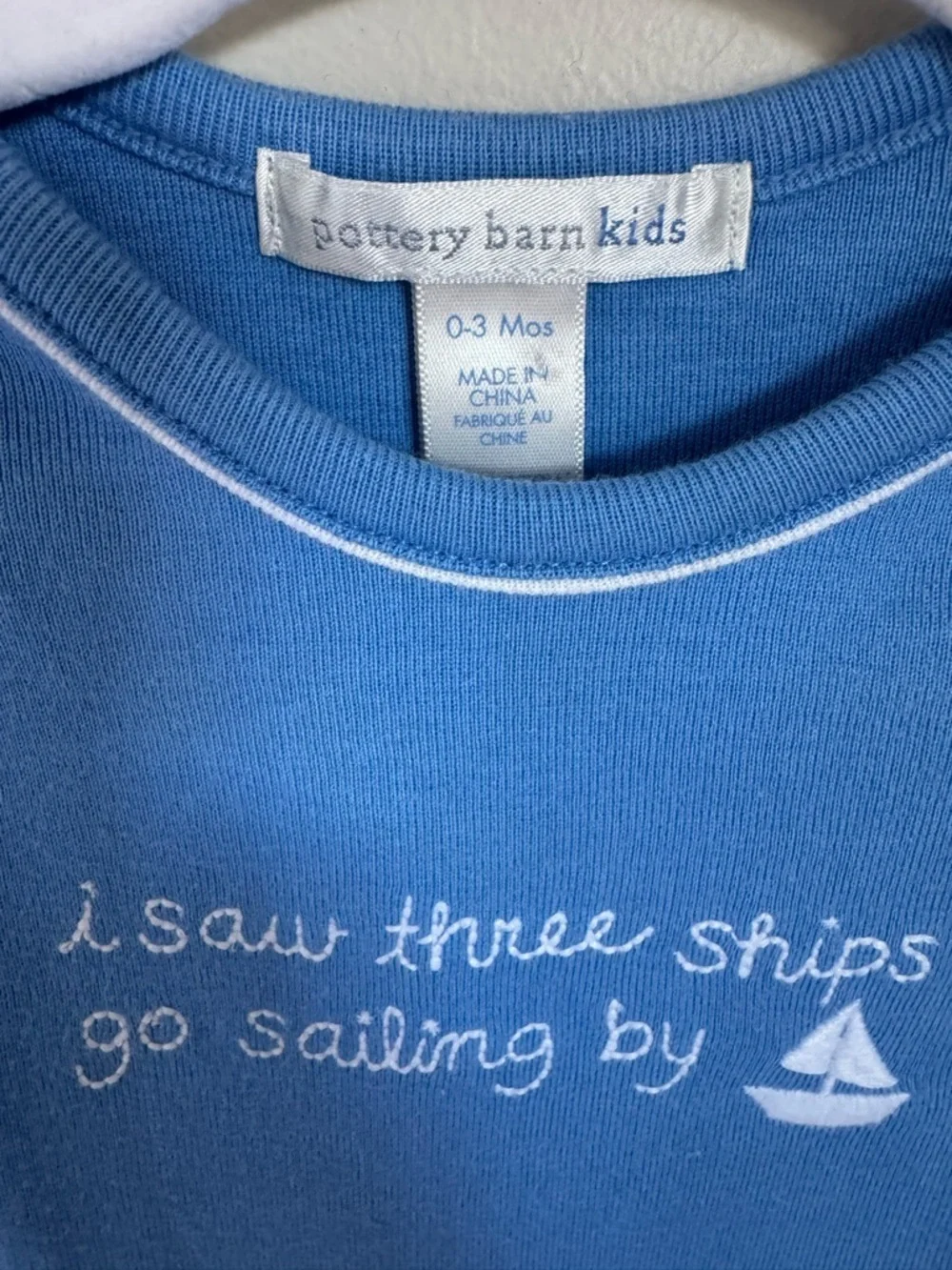 Pottery Barn Kids Nautical Blue Romper Size 0-3M